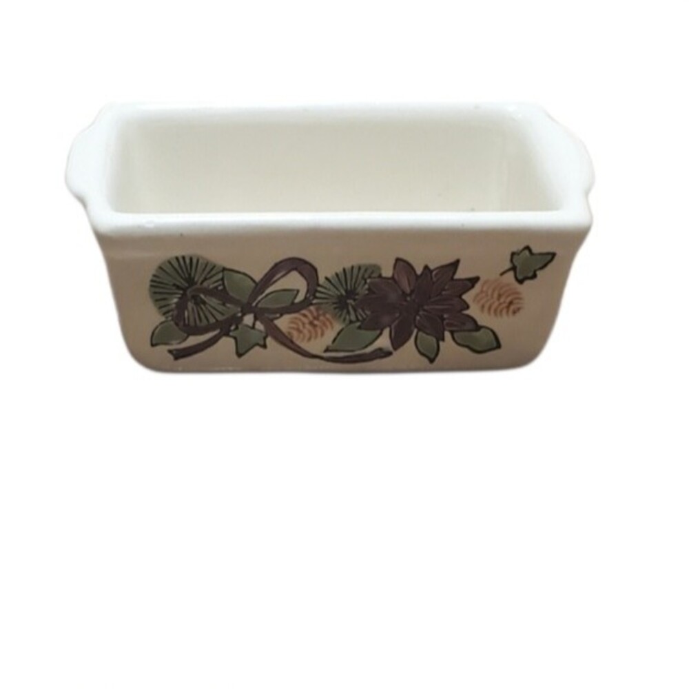 Vintage Christmas Nantucket Butter Cooking Cermaic Dish